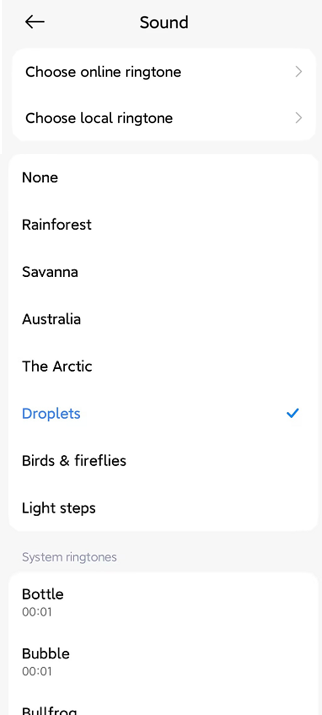select a ringtone