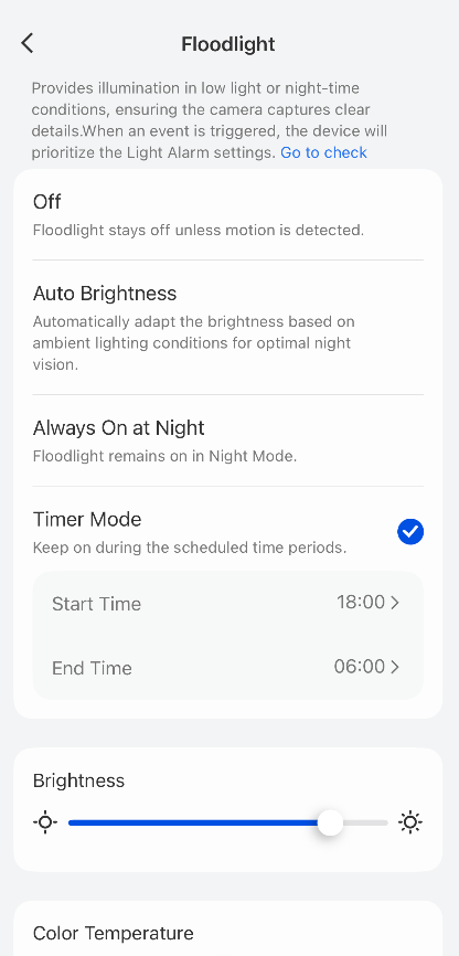 Floodlight mode