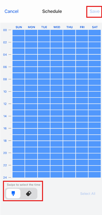 Set up Auto Tracking Schedule
