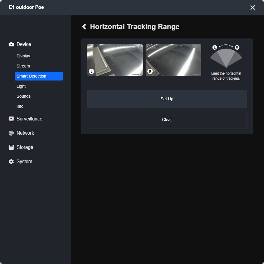 horizontal tracking range preview