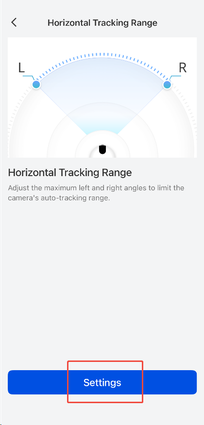 Set up Horizontal Tracking Range
