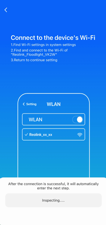 connect to the device's wifi