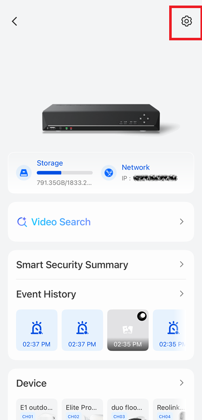 Tap NVR gear