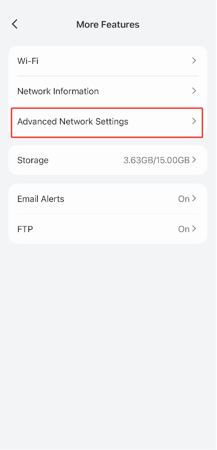 Advanced Network Settings