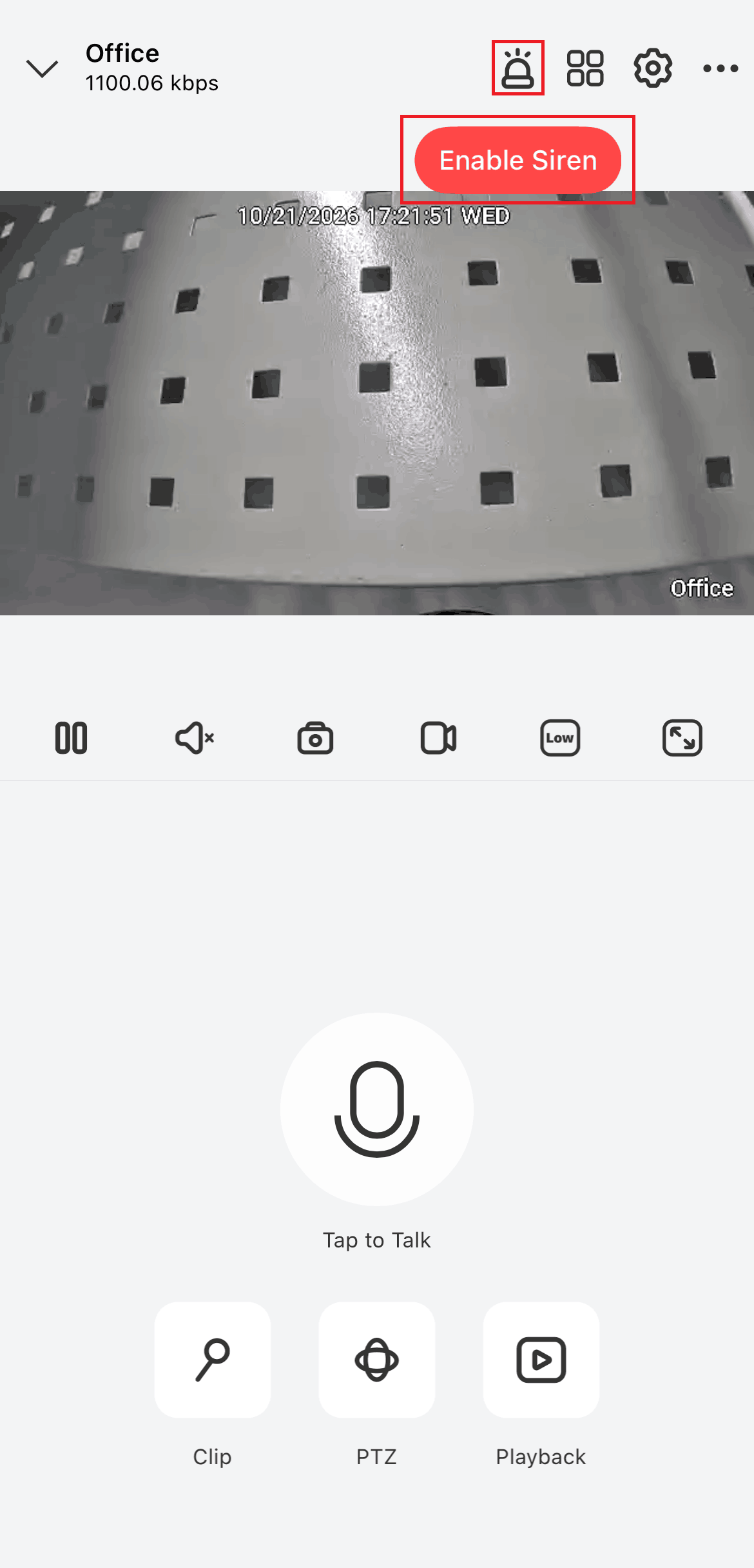 tap Enable Siren